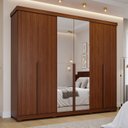 Ver imagem 1 de Guarda-Roupa Casal 6 Portas com Pés e Espelhos 267cm 100% MDF Linhares Espresso Móveis Marrom/Jequitiba