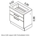 Ver imagem 5 de Balcão em Aço 80cm para Cooktop 5 Bocas 2 Gavetas e Tampo MDP Exclusive Itatiaia