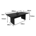 Ver imagem 7 de Mesa de Reunião para Escritório 6 Lugares 200x100cm Me4119 Preto - Tecno Mobili
