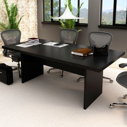 Mesa de Reunião Preto Me4119 - Tecno Mobili - 1