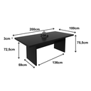 Ver mais imagens de Mesa de Reunião para Escritório 6 Lugares 200x100cm ME4119 Preto - Tecno Mobili