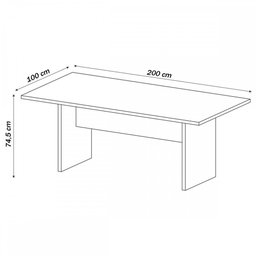 Mesa de Reunião Preto Me4119 - Tecno Mobili - 3