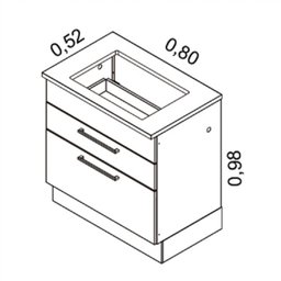 Balcão em Aço de Cozinha 80cm com Tampo MDP para Cooktop 4 Bocas Exclusive Itatiaia - 3 Balcão em Aço de Cozinha 80cm com Tampo MDP para Cooktop 4 Bocas Exclusive Itatiaia - 3