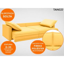 Sofá Tango 2,00M Sem Caixa, Retrátil e Reclinável Velosuede Canario - Netsofás - 4