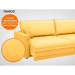 Sofá Tango 2,00M Sem Caixa, Retrátil e Reclinável Velosuede Canario - Netsofás - 6