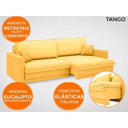 Sofá Tango 2,00M Sem Caixa, Retrátil e Reclinável Velosuede Canario - Netsofás - 5