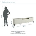Ver imagem 3 de Rack New Bend 220 cm Porta Lisa Incolar Luna com Pé Preto