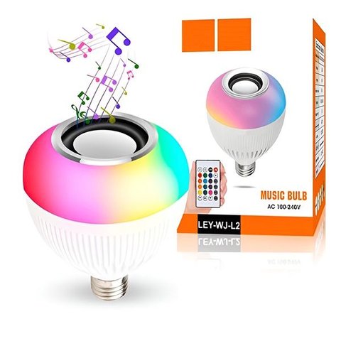 Lâmpada Musical Led Rgb Bulb com Bluetooth Caixa de Som e Controle Remoto:colorido/único/unissex