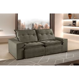 Sofá Retrátil e Reclinável 3 Lugares Mônaco Mundial Estofados - 3