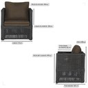 Ver imagem 2 de 2 Poltronas Madri Alumínio Corda Náutica Estofado 9 Trama Preto