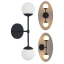 Ver imagem 1 de Arandela Jabuticaba Preta C/2 Bola/globo de Vidro.:preto