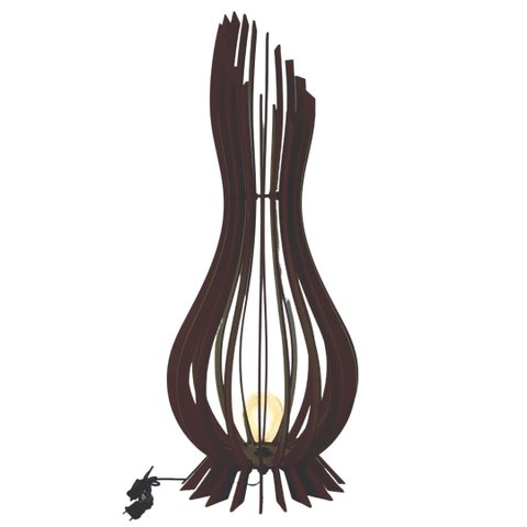 Abajur Grande de Chão ANA MARIA MDF Luminária -:Preto/60x18cm