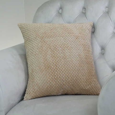 Capa de Almofada Soft 45 X 45cm Tecido Jacquard de Poliéster Macia com Zíper Cáqui