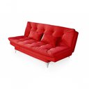 Ver imagem 1 de Sofá Cama Versátil 3 Lugares Império Reclinável Pés de Alumínio Espuma D33 Suede Vermelho 373