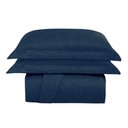 Ver imagem 1 de Kit Cobre Leito Colcha Charlote Casal 3 Peças Dupla Face Liso Classic - Azul Marinho - 100% Polié