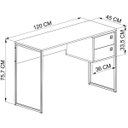 Ver imagem 2 de Escrivaninha Mesa de Computador Industrial 2 Gavetas Branco