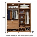 Ver imagem 3 de Guarda-roupa Solteiro Bp 01 Nogal/bege Bp Bom Pastor