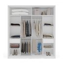 Ver imagem 3 de Guarda-roupa Casal Valência 2 Portas 2 Gavetas Branco/cinza - Politorno