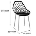 Ver imagem 4 de Kit 4 Cadeiras Cloe Kaila Anm8196f Anima Office em Polipropileno Branco Base Metal Simulando Madeira