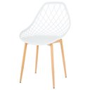 Ver imagem 2 de Kit 4 Cadeiras Cloe Kaila Anm8196f Anima Office em Polipropileno Branco Base Metal Simulando Madeira