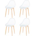 Ver imagem 1 de Kit 4 Cadeiras Cloe Kaila Anm8196f Anima Office em Polipropileno Branco Base Metal Simulando Madeira