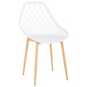 Ver imagem 3 de Kit 4 Cadeiras Cloe Kaila Anm8196f Anima Office em Polipropileno Branco Base Metal Simulando Madeira