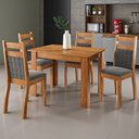 Ver imagem 1 de Mesa de Jantar 4 Lugares Malbec Mel/grafite - Viero Móveis