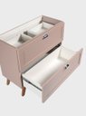 Ver mais imagens de Gabinete para Banheiro com Tampo Cuba e Espelho com LED 80cm Retro MDF Rosa Milano - On Móveis