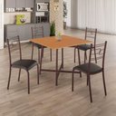 Ver imagem 2 de Conjunto Sala de Jantar Ella 90x90cm 4 Cadeiras Marrom-preto