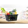 Cesta Cestinha Plastica Preta Reforçada Supermercado Mercado 16 Litros - 4