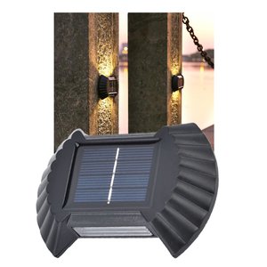 Luminaria Solar Led Parede Arandela Balizador Resistente Agua Spot Luz Patio Escada Quintal Jardim