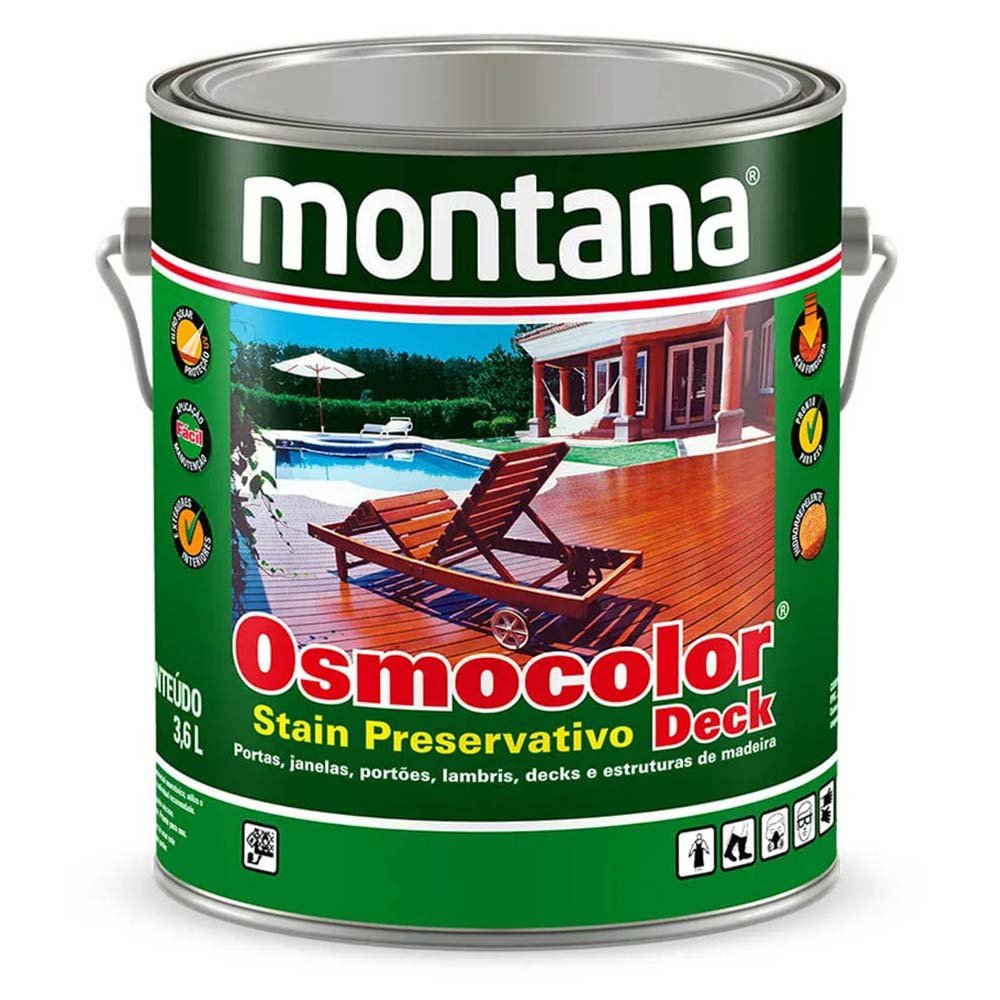 Stain Osmocolor Montana Uv Deck 3,6lt Castanho 33c170110