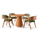 Ver imagem 3 de Conjunto Sala de Jantar Mesa Cone Amadeirada 120cm + 4 Cadeiras Gaia