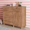 Ver imagem 3 de Cômoda Sapateira Ibiza Plus 5 Gavetas 1 Porta Carvalho - Móveis Lanza