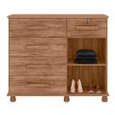 Ver imagem 2 de Cômoda Sapateira Ibiza Plus 5 Gavetas 1 Porta Carvalho - Móveis Lanza