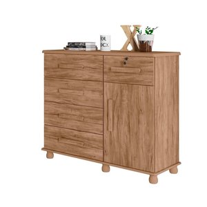 Cômoda Sapateira Ibiza Plus 5 Gavetas 1 Porta Carvalho - Móveis Lanza