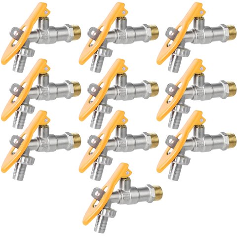 Torneira de Metal com Porta Cadeado para Jardim Quintal Tanque 1/2" | Fertak | Kit 10 Un