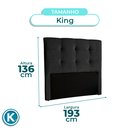 Ver imagem 4 de Cabeceira Estofada King Alice Nature Veludo Preto 193x136