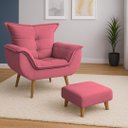 Ver imagem 1 de Poltrona de Descanso Alana com Puff Suede Rosa