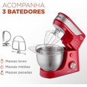 Ver imagem 4 de Batedeira Planetária Mondial Premium 4,5l Vermelho/inox 700w 127v - Bp-02p-r-ti