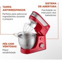 Ver imagem 5 de Batedeira Planetária Mondial Premium 4,5l Vermelho/inox 700w 127v - Bp-02p-r-ti