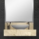 Ver imagem 2 de Bancada em Porcelanato para Banheiro 60cm Pró para Cuba de Apoio Bege/Travertino Yescasa