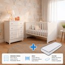 Ver imagem 6 de Kit Quarto de Bebê Doce Sonho com Berço para Mosquiteiro Cômoda 4 Gavetas e Colchão D18 130x60 Movel