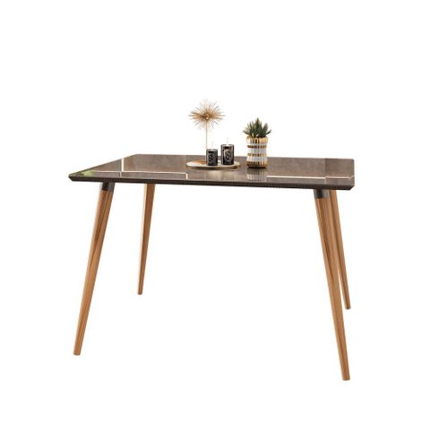 Mesa Sala de Jantar 120cm Tampo sem Vidro Veneza C14 Cinza Perola - Mpozenato Veneza Plus