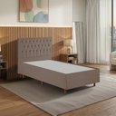 Ver imagem 1 de Kit Cama Box Solteiro e Cabeceira em Madeira Maciça Realeza Espresso Móveis Marrom