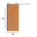 Ver imagem 3 de Porta Correr 11 Trilho Soft Aparente Puxador Tubo 60cm 120cm X 210cm  Concept Rodam Abertura Direita