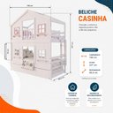 Ver imagem 4 de Treliche Casinha Dos Sonhos com Fechamento Inferior Branco em Madeira Maciça Branco | Rosa Housin