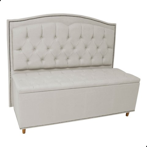 Kit Cabeceira e Calçadeira com Baú 140 Cm King Casal Diana Suede