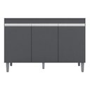 Ver imagem 1 de Balcão Gabinete para Cozinha Manu sem Tampo 120cm 3 Portas - Cinza