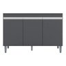 Balcão Gabinete para Cozinha Manu 120cm 3 Portas Cor:cinza - 1